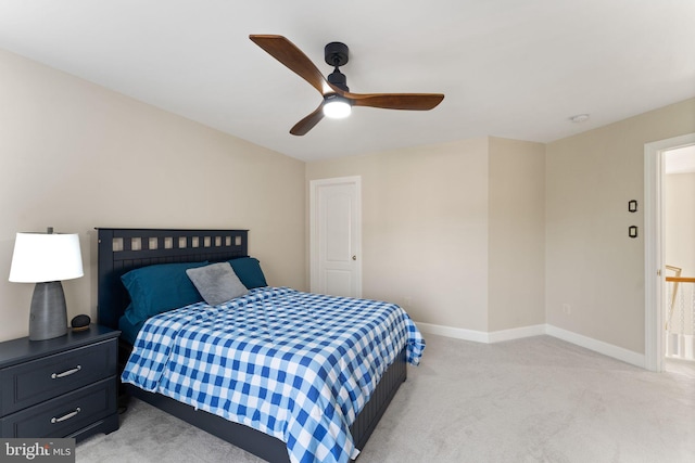22962 Lois Ln, Brambleton, VA 20148 - bedroom featuring light carpet, baseboards, and a ceiling fan