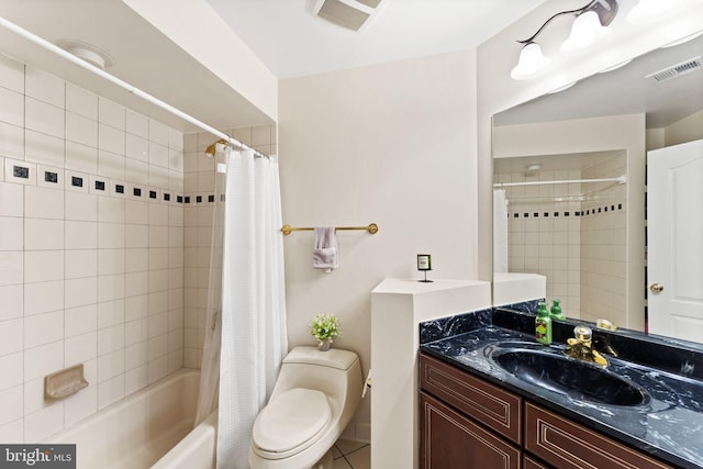 22962 Lois Ln, Brambleton, VA 20148 - bathroom with toilet, shower / bath combo with shower curtain, and vanity