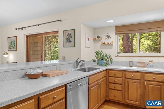 213 Turkey Ridge Rd, Charlottesville, VA 22903 - kitchen featuring dishwasher, a sink, light countertops, and plenty of natural light