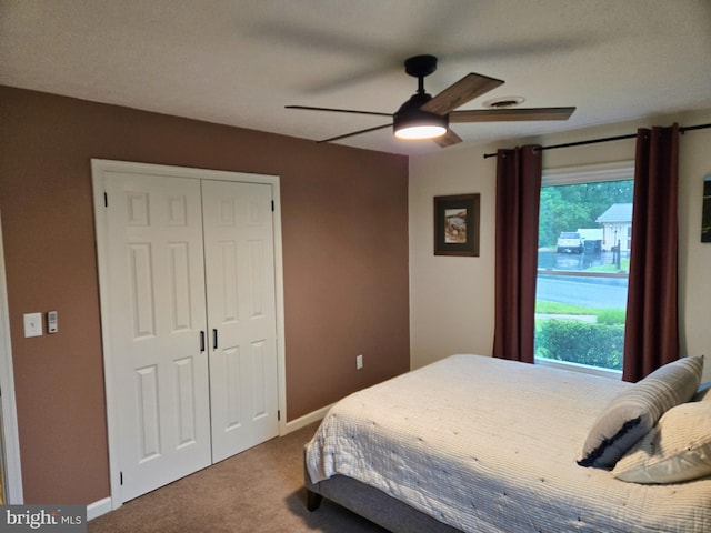 1222 Pinehurst Rd, Staunton, VA 24401 - carpeted bedroom featuring a closet, a ceiling fan, and baseboards