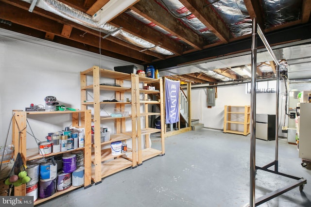 1107 Kenmore Ave, Fredericksburg, VA 22401 - unfinished below grade area with electric panel and stairs