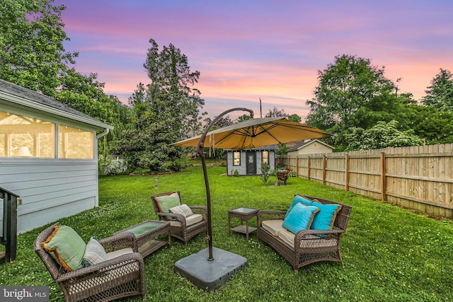 1107 Kenmore Ave, Fredericksburg, VA 22401 - view of yard with an outdoor structure and an outdoor hangout area