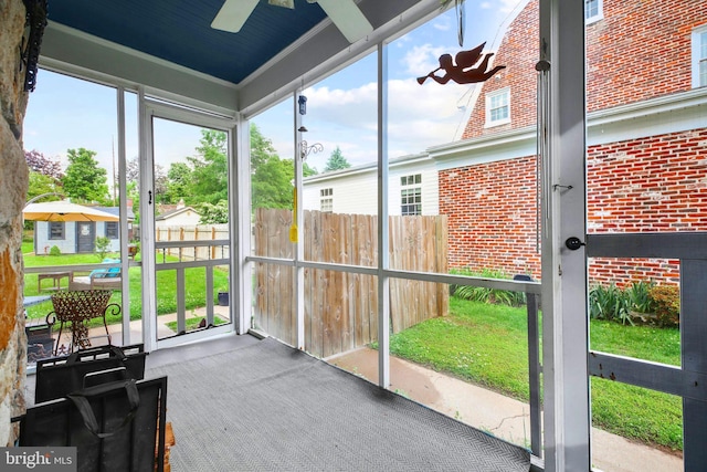 1107 Kenmore Ave, Fredericksburg, VA 22401 - unfurnished sunroom featuring ceiling fan and healthy amount of natural light