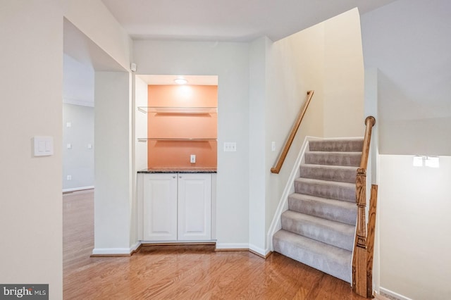 3416 Barnhouse Dr, Edgewater, MD 21037 - stairs featuring wood finished floors and baseboards