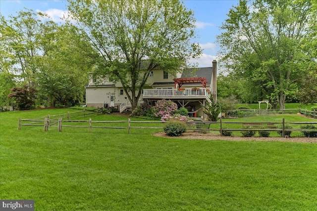 11 White Oak Dr, West Grove, PA 19390 - view of yard featuring a deck and stairway