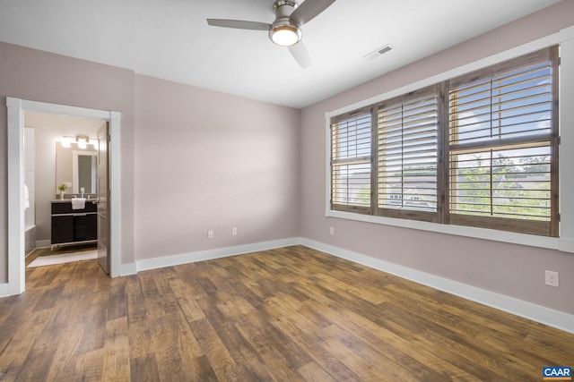 729 Highgate Row, Crozet, VA 22932 - unfurnished room featuring ceiling fan, baseboards, and wood finished floors