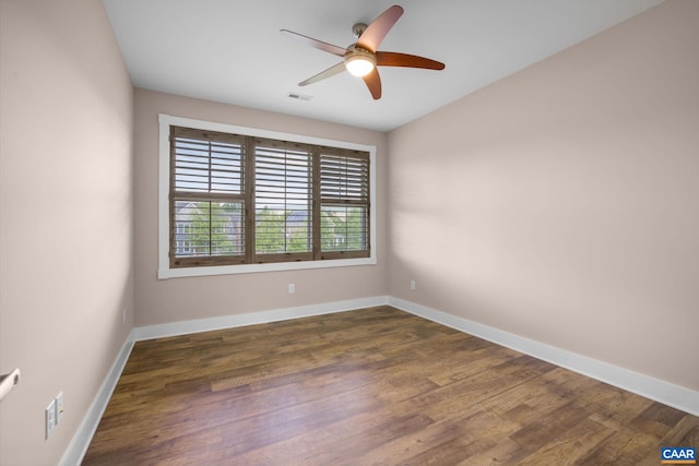 729 Highgate Row, Crozet, VA 22932 - unfurnished room featuring ceiling fan, dark wood finished floors, and baseboards