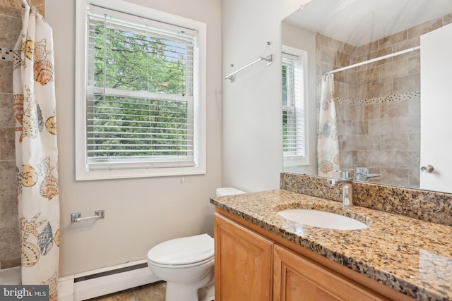 1100 Tyson Ave Unit A-10, Abington, PA 19001 - full bath featuring a baseboard heating unit, plenty of natural light, vanity, and toilet