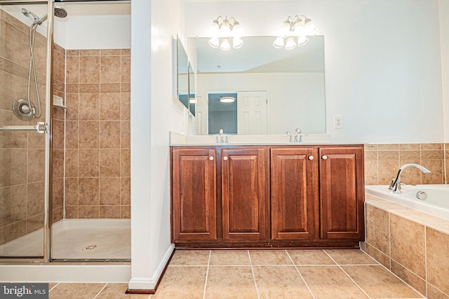 11919 Little Seneca Pkwy, Clarksburg, MD 20871 - full bath featuring a shower stall, tile patterned flooring, and double vanity
