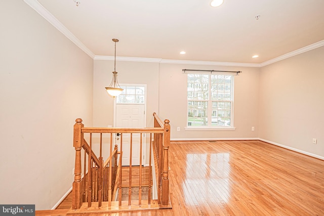 11919 Little Seneca Pkwy, Clarksburg, MD 20871 - spare room featuring light wood-type flooring, crown molding, baseboards, and recessed lighting