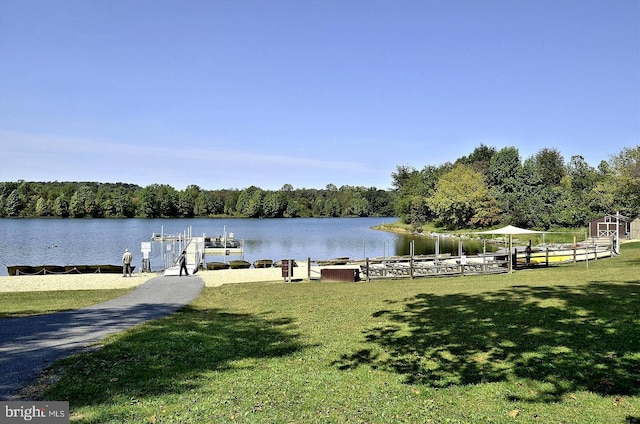 11919 Little Seneca Pkwy, Clarksburg, MD 20871 - dock area with a yard, a water view, and a wooded view