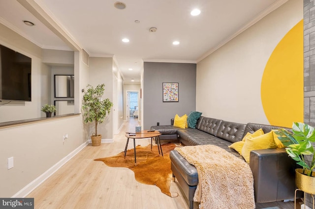 1337 Harvard St NW Unit 1, Washington, DC 20009 - living area with wood finished floors, recessed lighting, crown molding, and baseboards