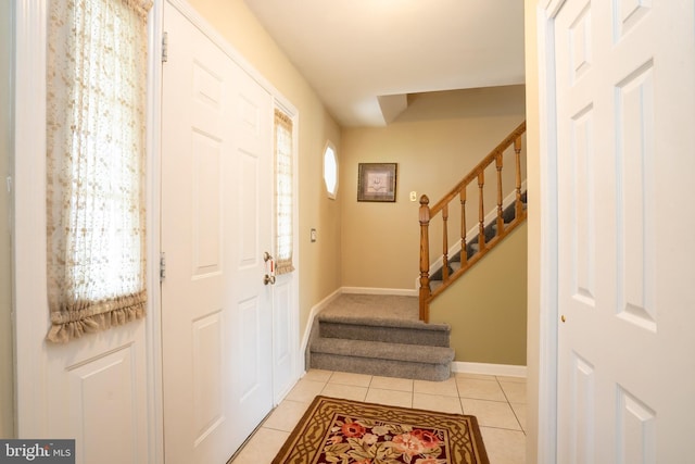 5 Wetherhill Way, Dayton, NJ 08810 - entryway with stairway, light tile patterned floors, and baseboards
