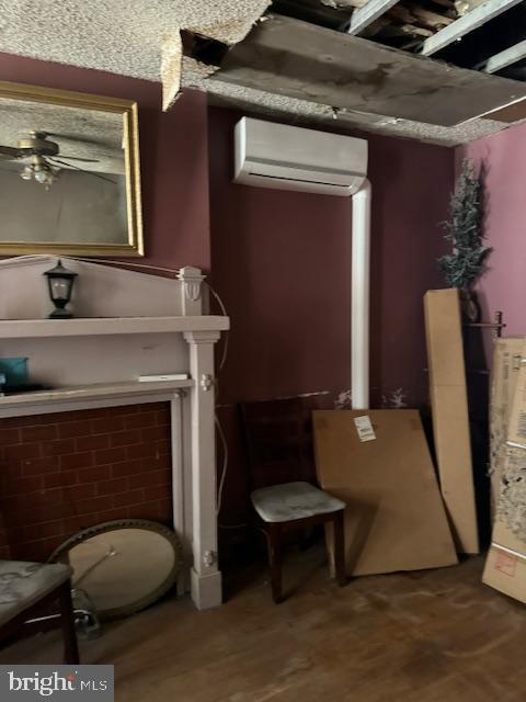 518 S 55th St, Philadelphia, PA 19143 - living area with a wall unit AC
