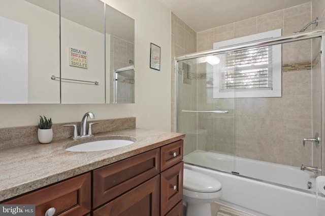 3615 22nd St N, Arlington, VA 22207 - full bathroom featuring vanity, toilet, and shower / bath combination with glass door