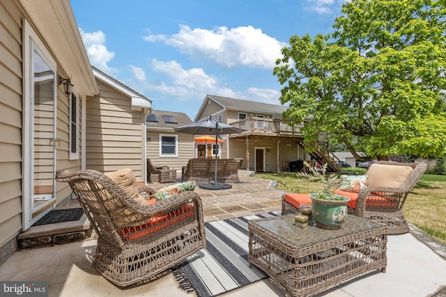 1104 N Pleasantview Rd, Pottstown, PA 19464 - view of patio / terrace featuring outdoor lounge area and a deck