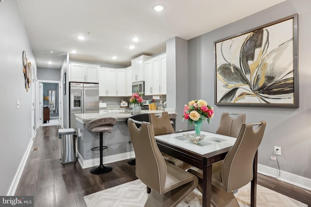 117 King St Unit A, Bensalem, PA 19020 - dining room with baseboards, dark wood-type flooring, and recessed lighting