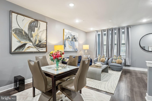 117 King St Unit A, Bensalem, PA 19020 - dining area with baseboards, recessed lighting, and wood finished floors