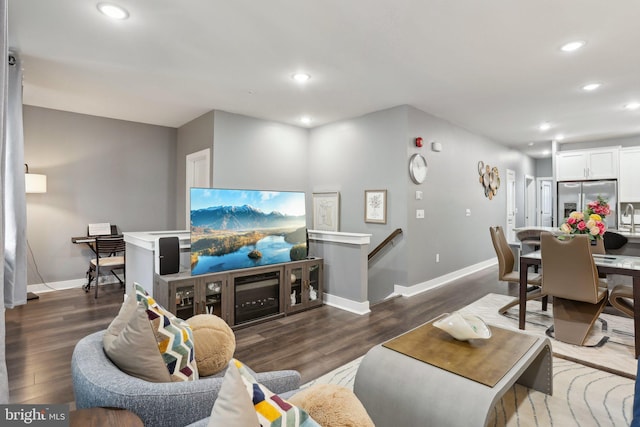 117 King St Unit A, Bensalem, PA 19020 - living area with wood finished floors, recessed lighting, and baseboards