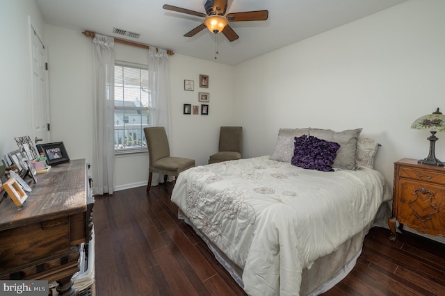 2006 Staghorn Dr, Mount Laurel, NJ 08054 - bedroom with dark wood-style flooring, baseboards, and a ceiling fan