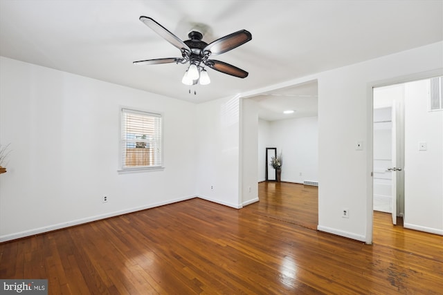 6775 Amherst Rd, Bryans Road, MD 20616 - empty room with hardwood / wood-style flooring, ceiling fan, and baseboards
