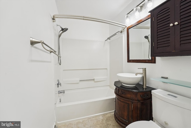 6775 Amherst Rd, Bryans Road, MD 20616 - bathroom featuring toilet, tub / shower combination, vanity, and tile patterned flooring