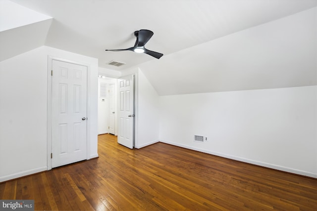 6775 Amherst Rd, Bryans Road, MD 20616 - additional living space featuring ceiling fan, hardwood / wood-style floors, vaulted ceiling, and baseboards