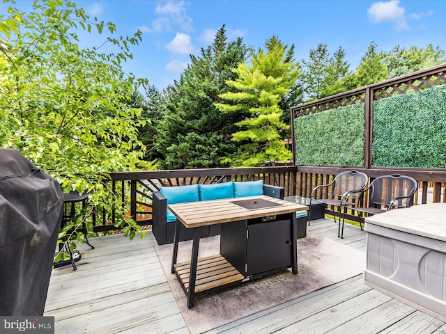 1501 Rambling Way, Frederick, MD 21701 - deck with a grill and an outdoor living space