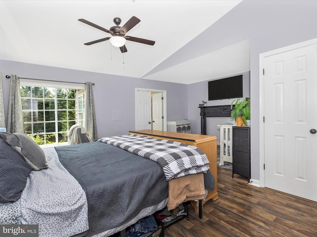 1501 Rambling Way, Frederick, MD 21701 - bedroom featuring vaulted ceiling, wood finished floors, and ceiling fan