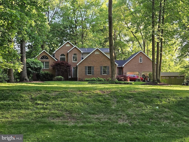 16245 River Bend Ct, Williamsport, MD 21795 - traditional-style house with brick siding and a front lawn