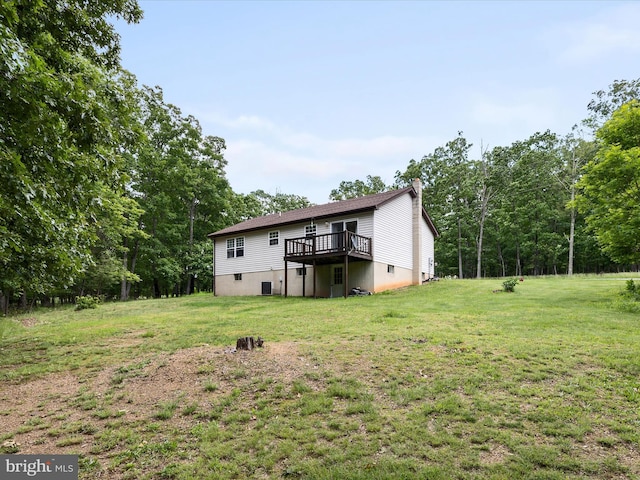 55 Ithica Ln, High View, WV 26808 - view of grassy yard with a wooden deck