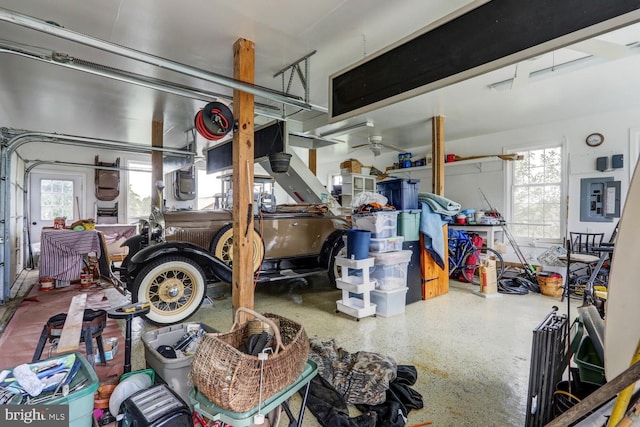 419 Coffee Goss Rd, Marietta, PA 17547 - garage with electric panel and ceiling fan
