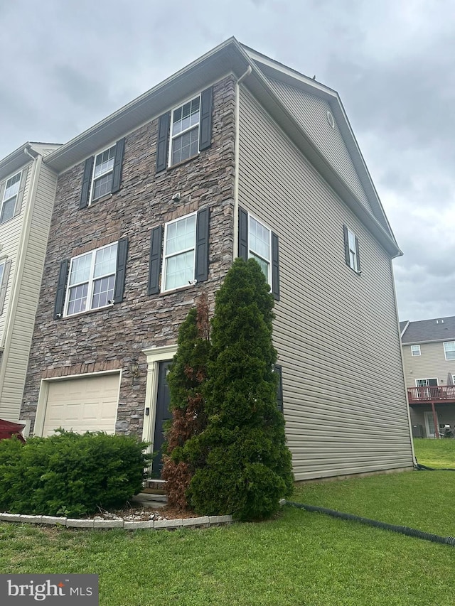 224 Morlatt Ln, Martinsburg, WV 25404 - view of side of property with stone siding and a lawn