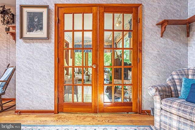 437 S 8th S, Galloway, NJ 08205 - doorway featuring wood finished floors and french doors
