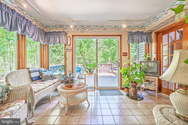 437 S 8th S, Galloway, NJ 08205 - sunroom / solarium featuring rail lighting and tile patterned flooring