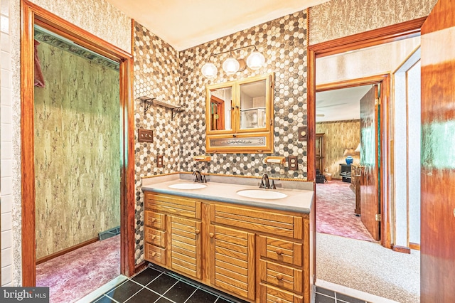 437 S 8th S, Galloway, NJ 08205 - bathroom featuring tile patterned floors and double vanity