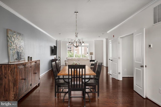1318 Ribbon Limestone Ter SE, Leesburg, VA 20175 - dining area with ornamental molding, a chandelier, and wood finished floors