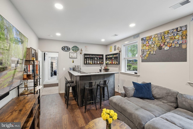 131 Oakwood Dr, Stafford, VA 22554 - indoor wet bar with wood finished floors, recessed lighting, and baseboards