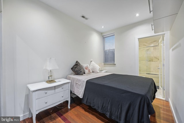 2213 S St Unit 1, Philadelphia, PA 19146 - bedroom featuring dark wood-type flooring, connected bathroom, recessed lighting, and baseboards
