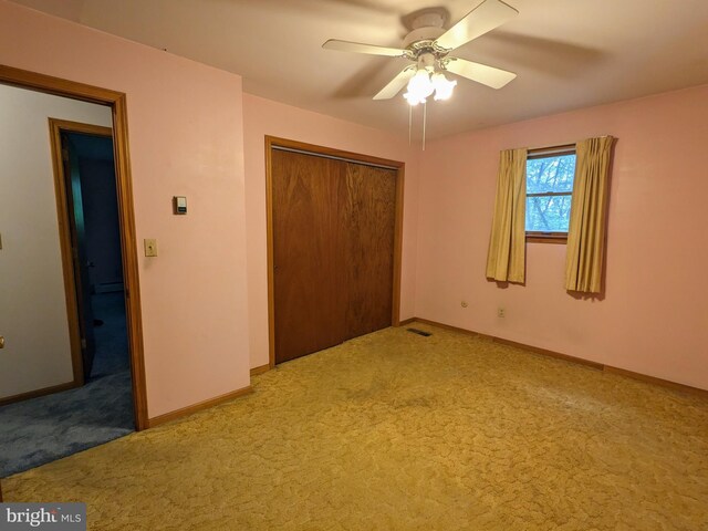 180 Arbor Rd, Lehighton, PA 18235 - unfurnished bedroom featuring light carpet, a closet, baseboards, and ceiling fan