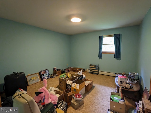 180 Arbor Rd, Lehighton, PA 18235 - recreation room featuring a baseboard heating unit and carpet floors