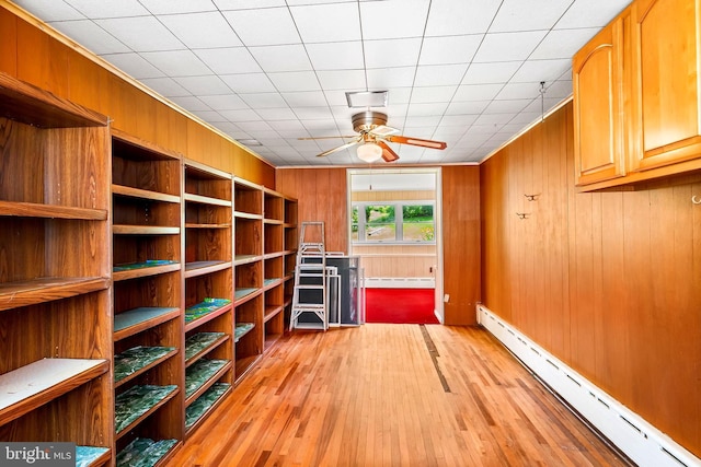 3577 Olde Bedminster Rd, Ottsville, PA 18942 - storage featuring a baseboard heating unit, ceiling fan, and a baseboard radiator