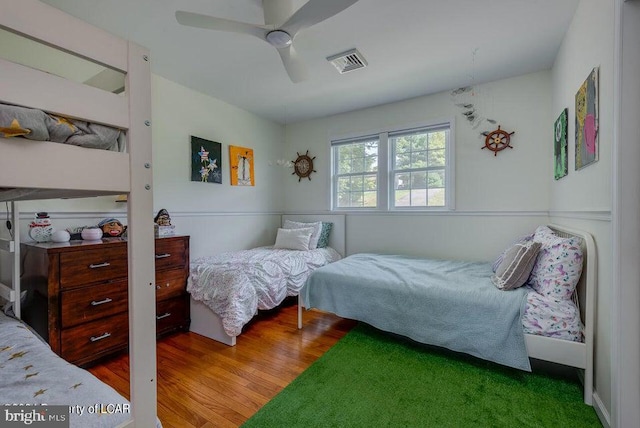279 Apache Dr, Shickshinny, PA 18655 - bedroom with wood finished floors and ceiling fan