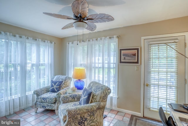 7857 Holly Branch Dr, Laurel, DE 19956 - living area with a ceiling fan, plenty of natural light, and baseboards