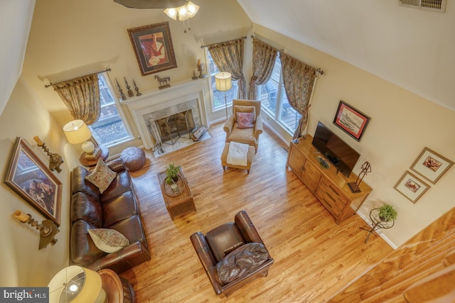 7857 Holly Branch Dr, Laurel, DE 19956 - living room featuring wood finished floors and a high end fireplace