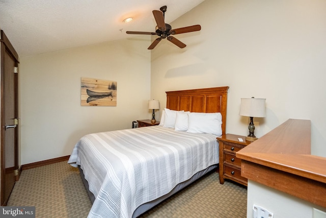 531 Glendale Rd Unit B302, Oakland, MD 21550 - bedroom with vaulted ceiling, light carpet, baseboards, and ceiling fan