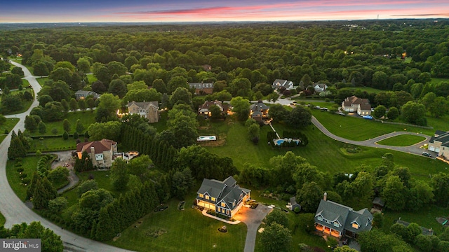 13492 Allnutt Ln, Highland, MD 20777 - aerial view at dusk of a forest view