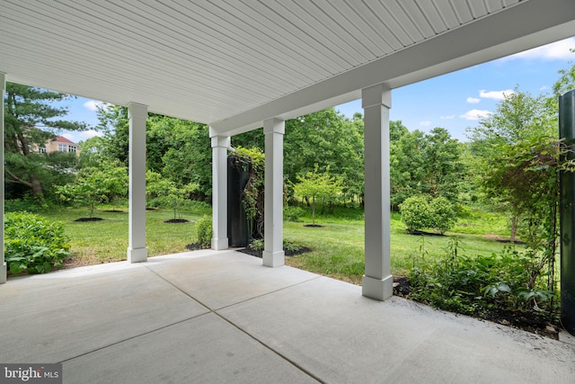 13492 Allnutt Ln, Highland, MD 20777 - view of patio / terrace with view of wooded area