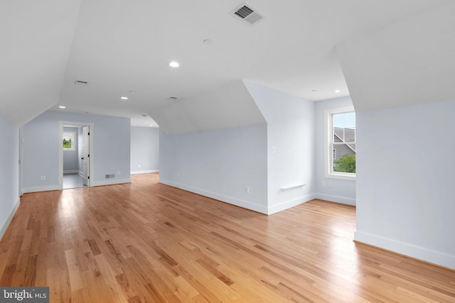 13492 Allnutt Ln, Highland, MD 20777 - bonus room with vaulted ceiling, light wood-style flooring, baseboards, and recessed lighting