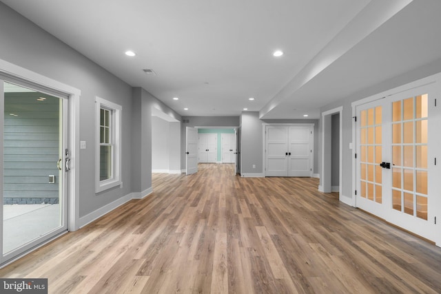 13492 Allnutt Ln, Highland, MD 20777 - unfurnished living room with wood finished floors, recessed lighting, and baseboards